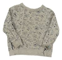 Sivá vzorovaná ľahká mikina s príšerkami Lily & Dan