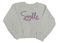 Biela crop mikina s nápisom Pep&Co