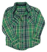 Zeleno-tmavomodrá kostkovaná košile M&S