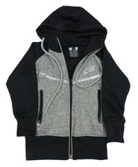 Šedo-černá melírovaná propínací mikina s kapucí nike