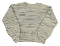 Svetlomodrý melírovaný vlnený sveter M&S