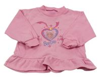 Ružová mikina s Barbie a volánikom
