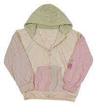 Smetanovo-ružovo-mintová prepínaci mikina s kapucňou George