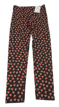 Nové - černo-červené legíny se srdíčky M&S