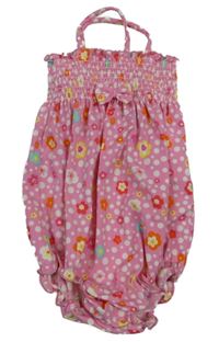 Růžové květované jednodílné plavky H&M