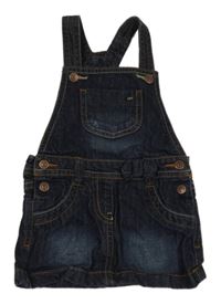 Tmavomodré laclové riflové šaty s mašličkou kiabi