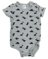 Šedé body s tmavomodrými dinosaury Topomini