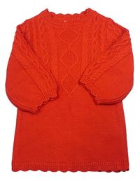 Červené svetrové šaty so vzorom Primark