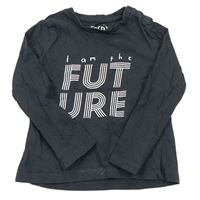 Tmavosivé tričko s nápisom F&F