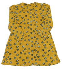 Okrové bodkovaná é šaty s kvetmi Matalan