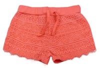 Neónově ružové kraťasy s čipkou zn. Primark