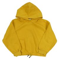 Horčicová crop mikina s kapucňou Zara