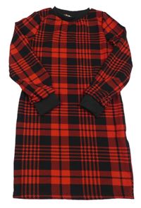 Červeno-čierne kockované šaty Shein