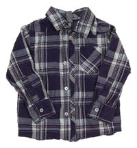 Fialovo-bielo-svetlomodrá kockovaná košeľa H&M