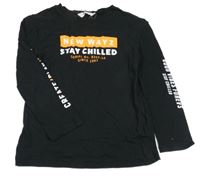 Černé triko s nápisy H&M