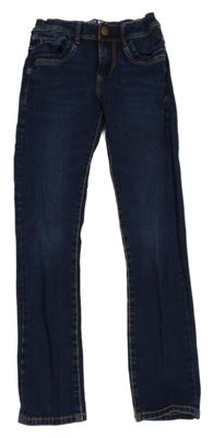 Tmavomodré teplákové skinny rifle Okaidi