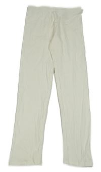 Biele rebrované legíny H&M