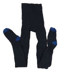 Tmavomodré zateplené punčocháče Lily & Dan