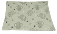Světlešedá plyšová deka se slony 