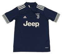Tmavomodro-bílé fortbalové tričko Juventus Adidas