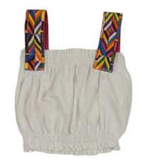 Biely crop top s barevnými ramínky Shein