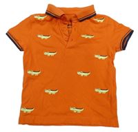 Oranžové polo tričko s krokodýly Bluezoo