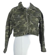 Dámská khaki army riflová crop bunda Denim