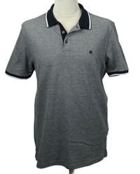 Pánske tmavomodré melírované polo tričko Soulcal&Co