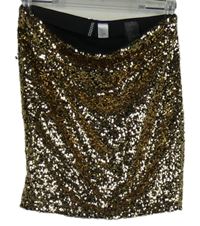 Dámska zlatá flitrová sukňa H&M