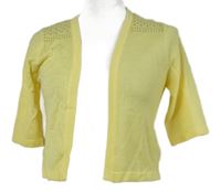 Dámské žluté ažurové svetrové bolerko Peacocks 