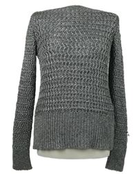 Dámsky strieborný háčkovaný sveter Heine