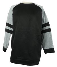 Pánská černo-černá mikina s pruhy 