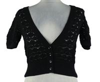 Nové - Dámské černé ažurové svetrové bolerko Papaya 