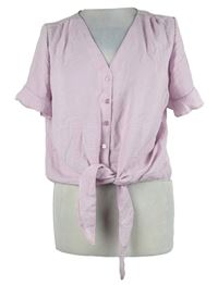 Nové - Dámská růžová crop halenka s uzlem George 