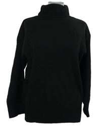 Dámsky čierny sveter s rolákom