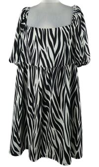 Dámské černo-bílé vzorované šaty Primark 