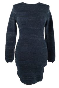 Dámske tmavomodré trblietavé svetrové šaty Atmosphere