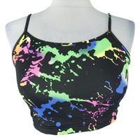 Nové - Dámsky čierno-farebný vzorovaný crop top Shein