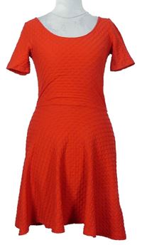 Dámske červené vzorované šaty