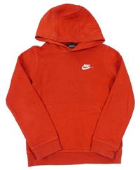 Červená mikina s logom a kapucňou Nike
