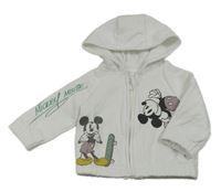 Bílá propínací mikina s Mickey Mousem a kapucí Primark