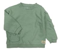 Zelená kockovaná mikina s vreckom F&F