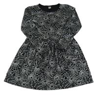 Čierno-strieborné šaty s pavučinami