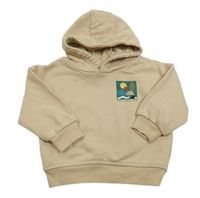 Béžová mikina s potlačou a kapucňou Primark