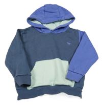 Tmavomodro-modrá mikina s výšivkou a kapucí Next