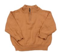 Oranžový sveter so zipsom Primark