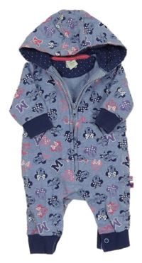 Modrá tepláková kombinéza s Minnie a kapucí Disney