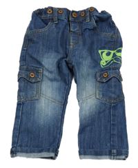 Modré cargo rifle s potiskem ERgee