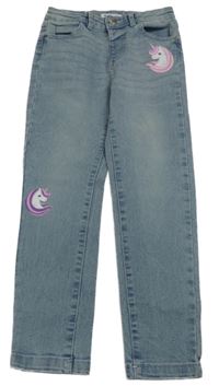 Světlemodré rifle s jednorožcem Sinsay