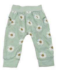 Svetlozelené kvetinové ľahké tepláky